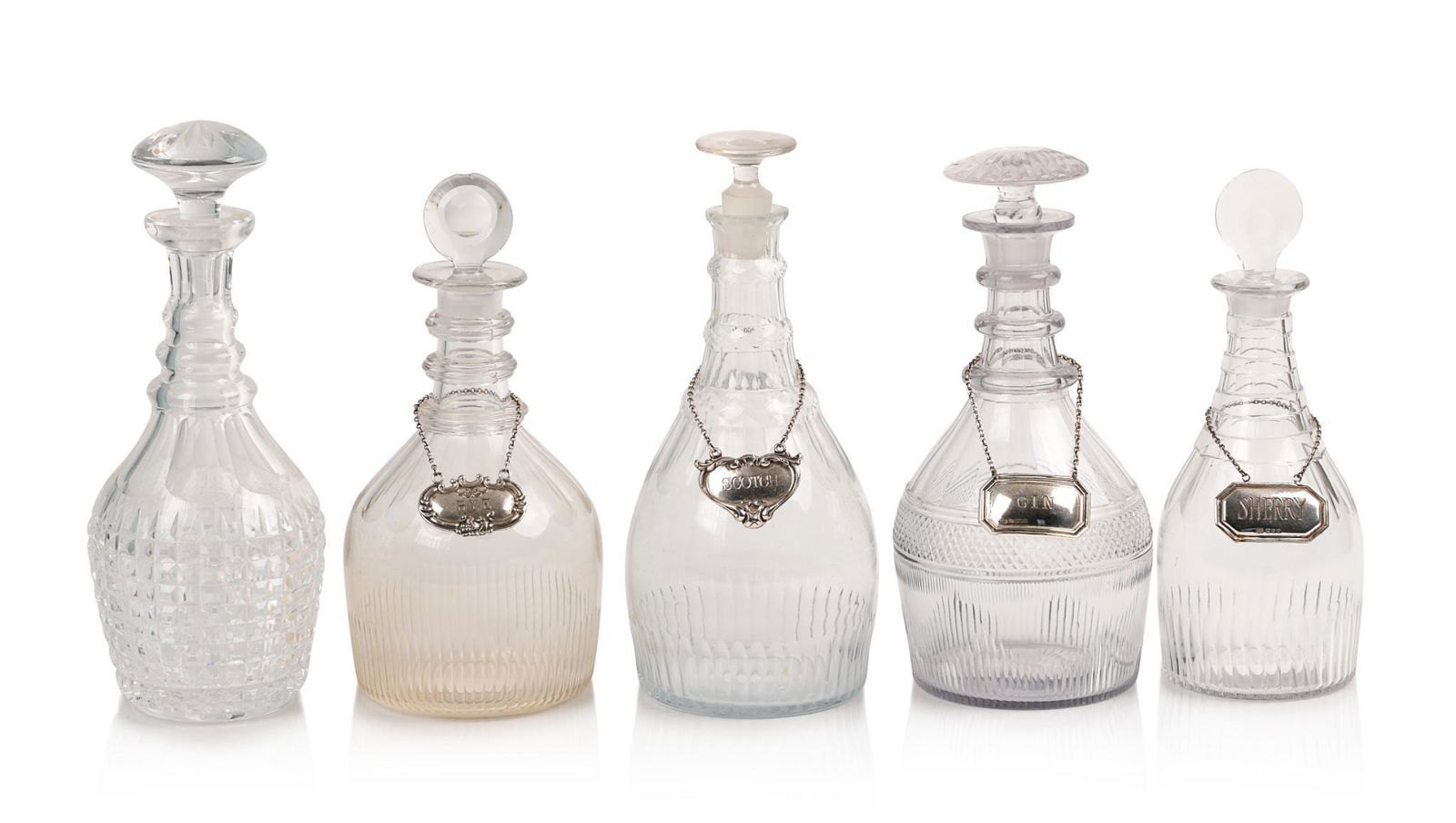 Five EAPG Decanters With Stoppers. (1 of 5)