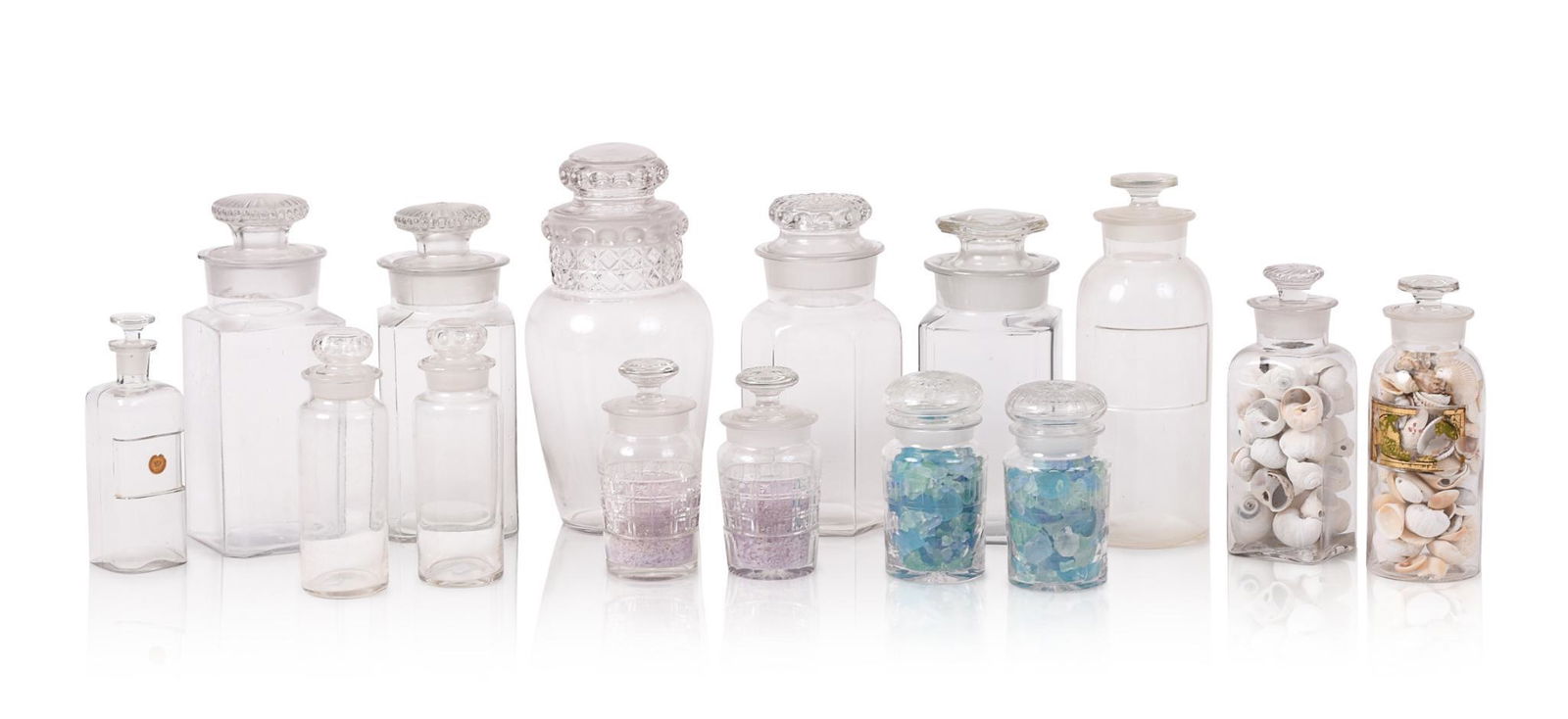 Fifteen 19th Century Glass Apothecary Jars. (1 of 4)
