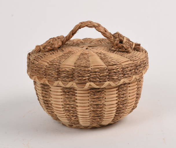 Mary Mitchell Gabriel Passamaquoddy Woven Basket.