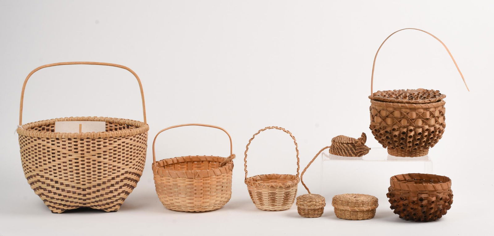 Eight Maine Native American Baskets. (1 of 7)
