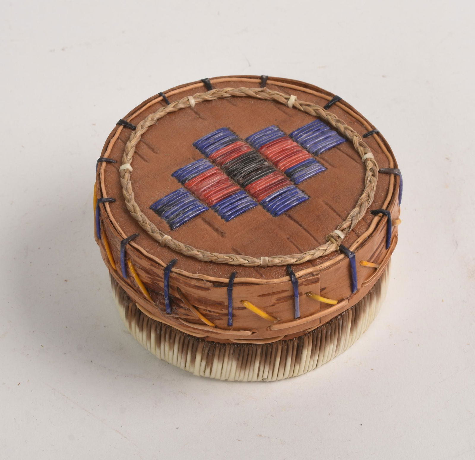 Birch Bark and Deer Hide Quill Box. (1 of 4)
