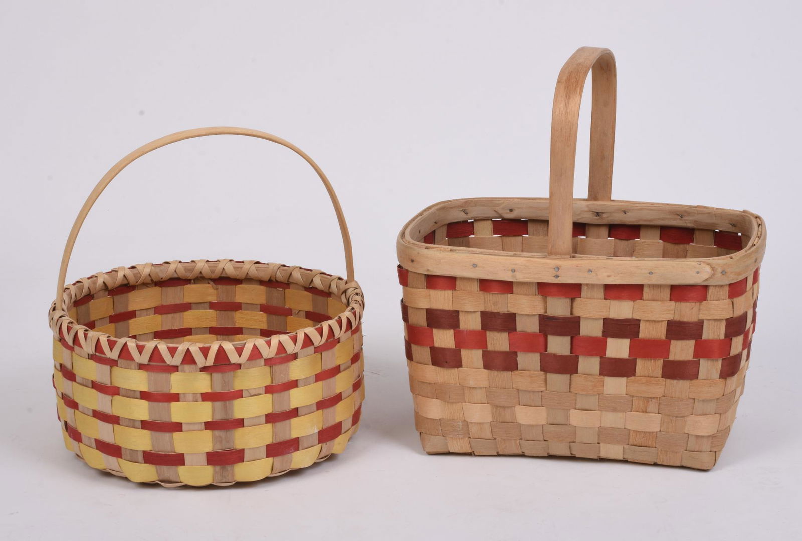 Two Mary and Donald Sanipass Micmac Open Baskets. (1 of 6)