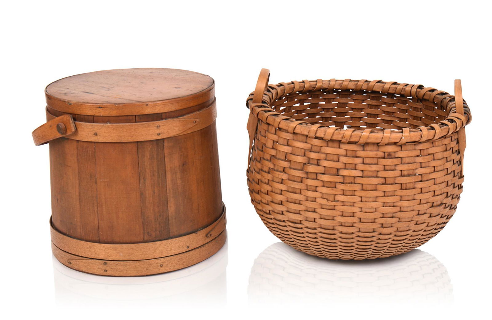Large Woven Basket and a Firkin. (1 of 4)