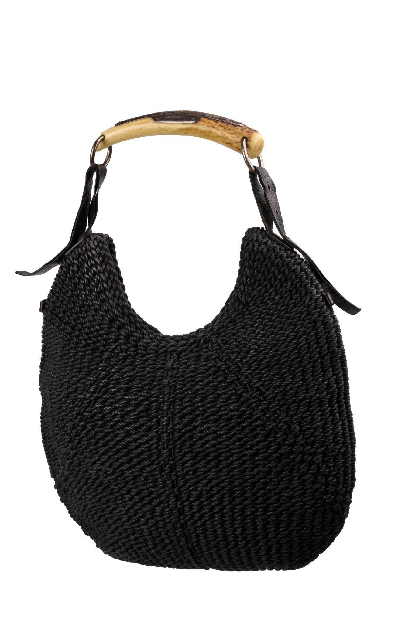 Yves Saint Laurent Woven Jute Shoulder Bag (1 of 2)