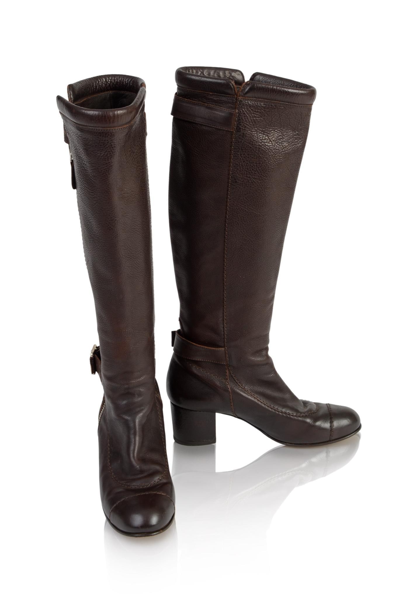 Chanel Knee High Leather Boots (1 of 9)