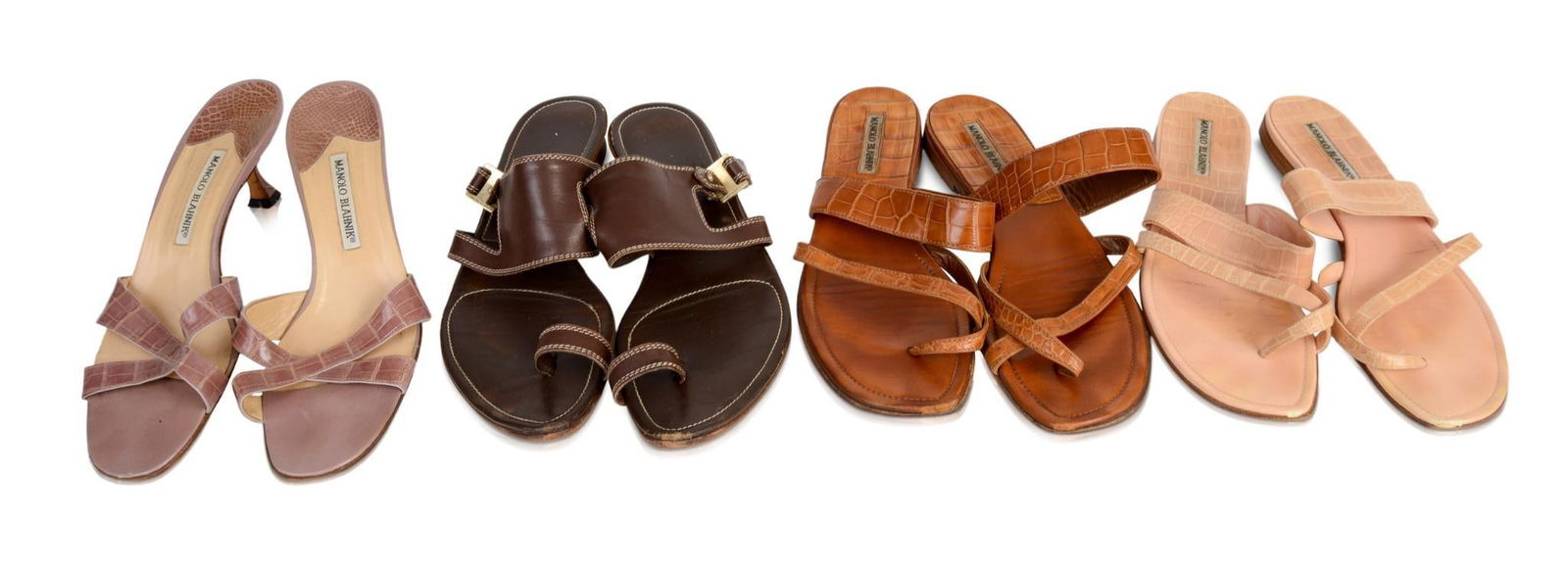 Manolo Blahnik, Sergio Rossi Samples, Assorted Colors and Styles, 40: Size 40 CONDITION:These are used articles, and may exhibit minor stains, wear, slight odors, and other minor defects. We have attempted to show any major damage in photographs and note it in the descr