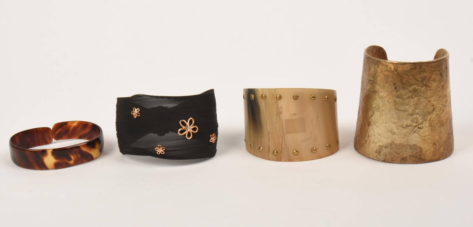 Four Costume Jewelry Cuff Bracelets Auction