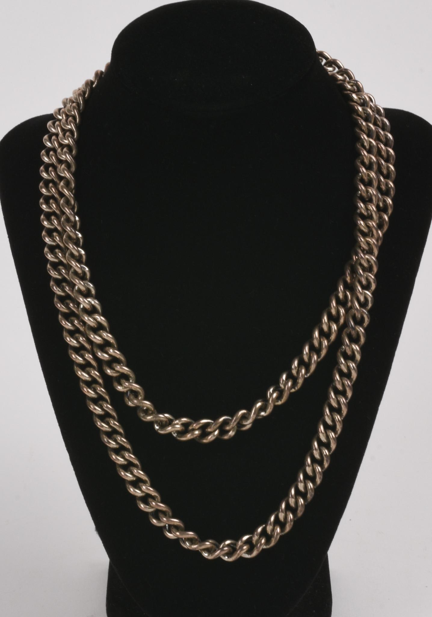 Ralph Lauren Sterling Silver Necklace: 38 Inches, 218 grams.