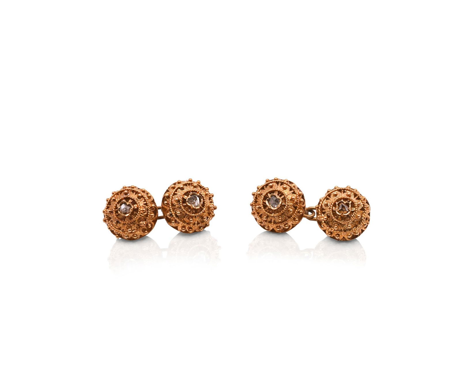 Victorian Gold Rough Diamond Cufflinks (1 of 2)