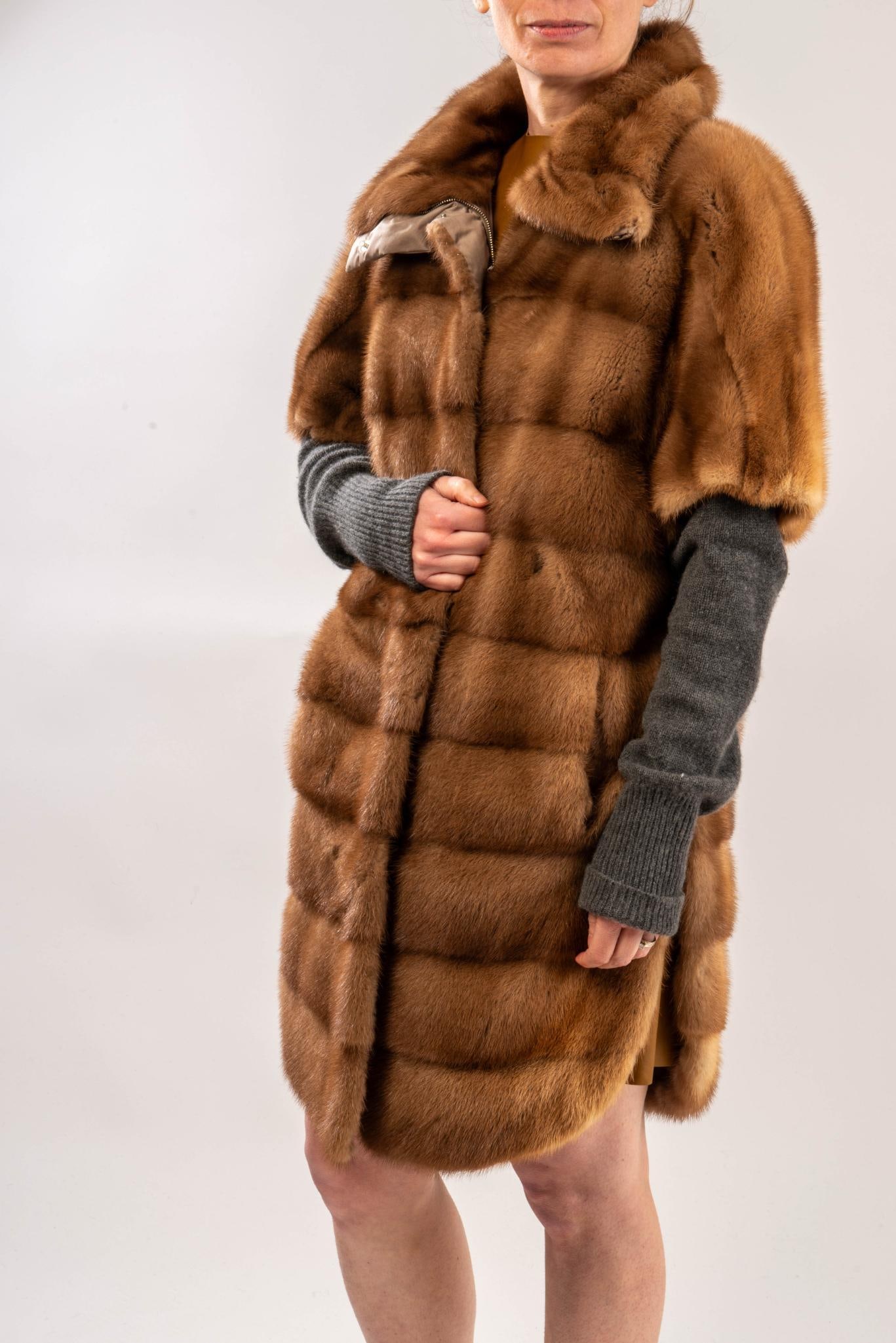 Brunello Cucinelli Wool and Fur Sweater Coat, 40 (1 of 5)