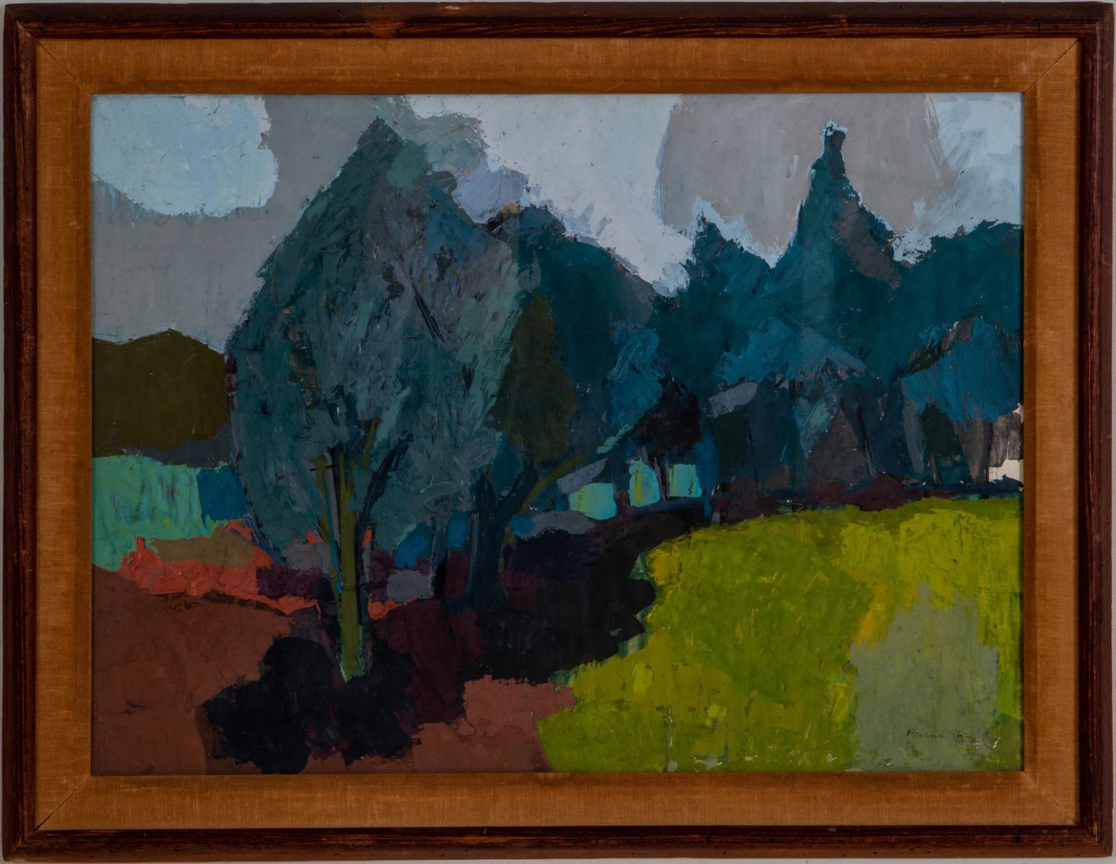 Signed Modernist Landscape Painting. (1 of 3)