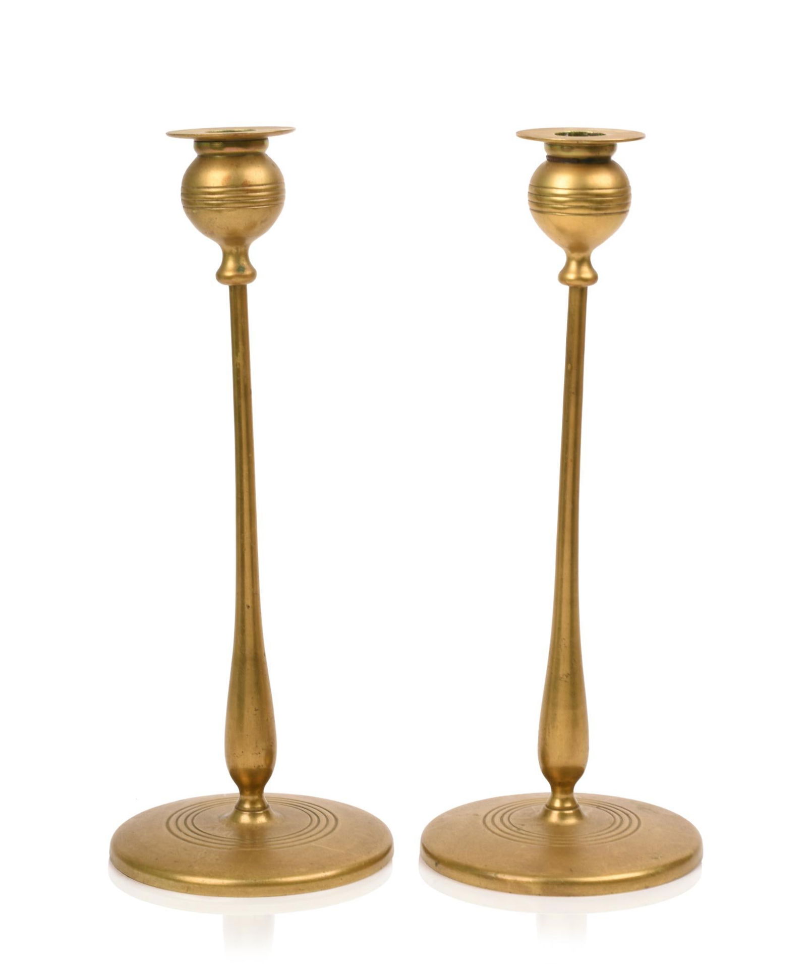 Pair of Tall Arts & Crafts Brass Candlesticks. (1 of 3)