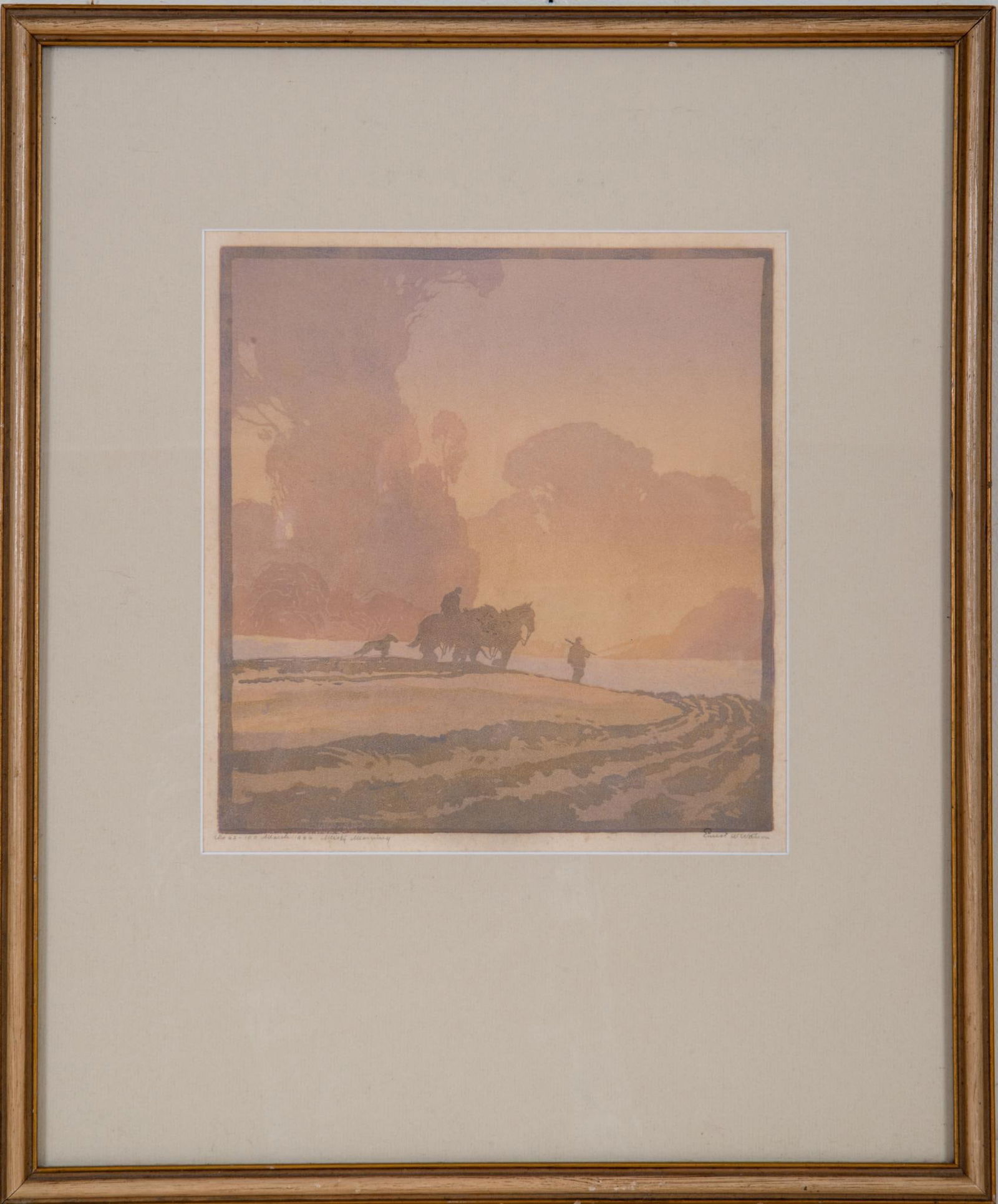 Ernest W. Watson Color Woodblock Print. (1 of 2)