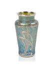 Loetz Silver Overlay Crete Papillon Glass Vase.