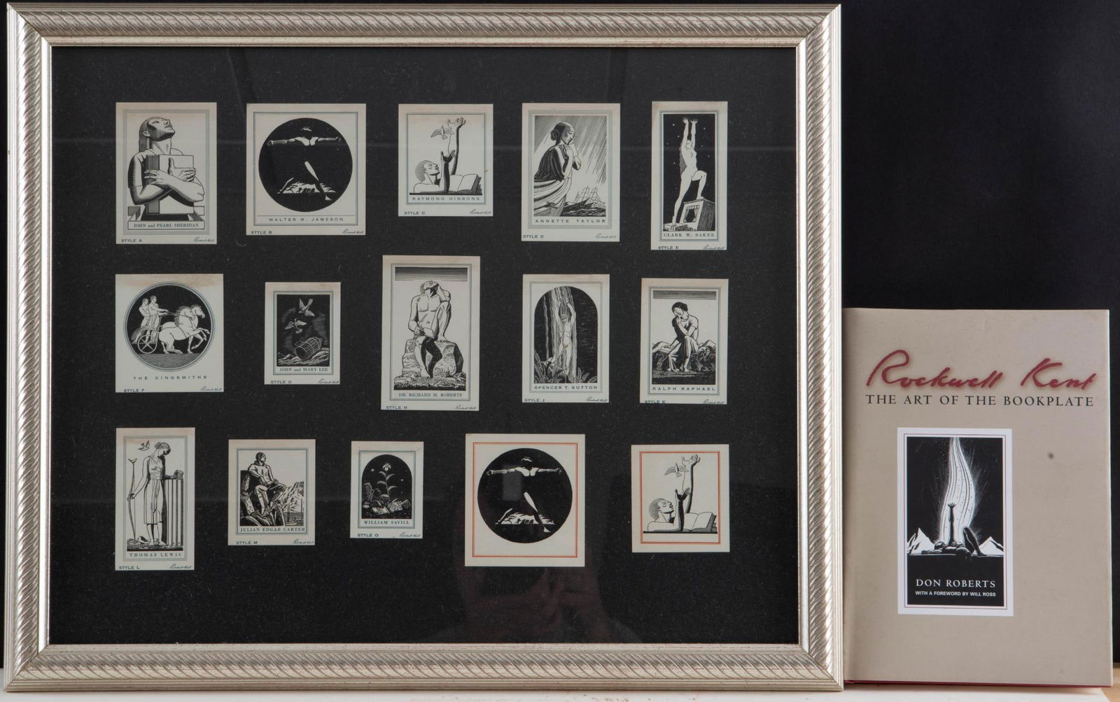 Fifteen Framed Rockwell Kent Bookplates. (1 of 5)