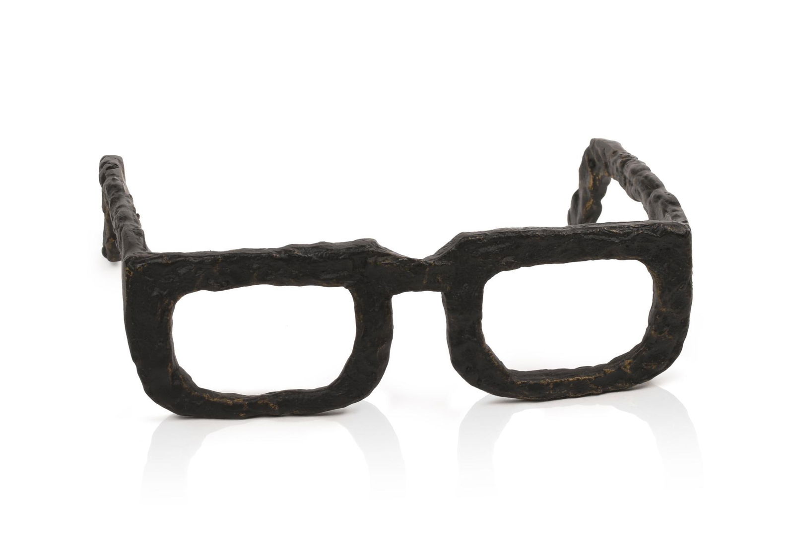 Bronze Sculpture of Eyeglasses: approx. 6 5/8 inches wide, 5 3/4 inches long, 2 inches high