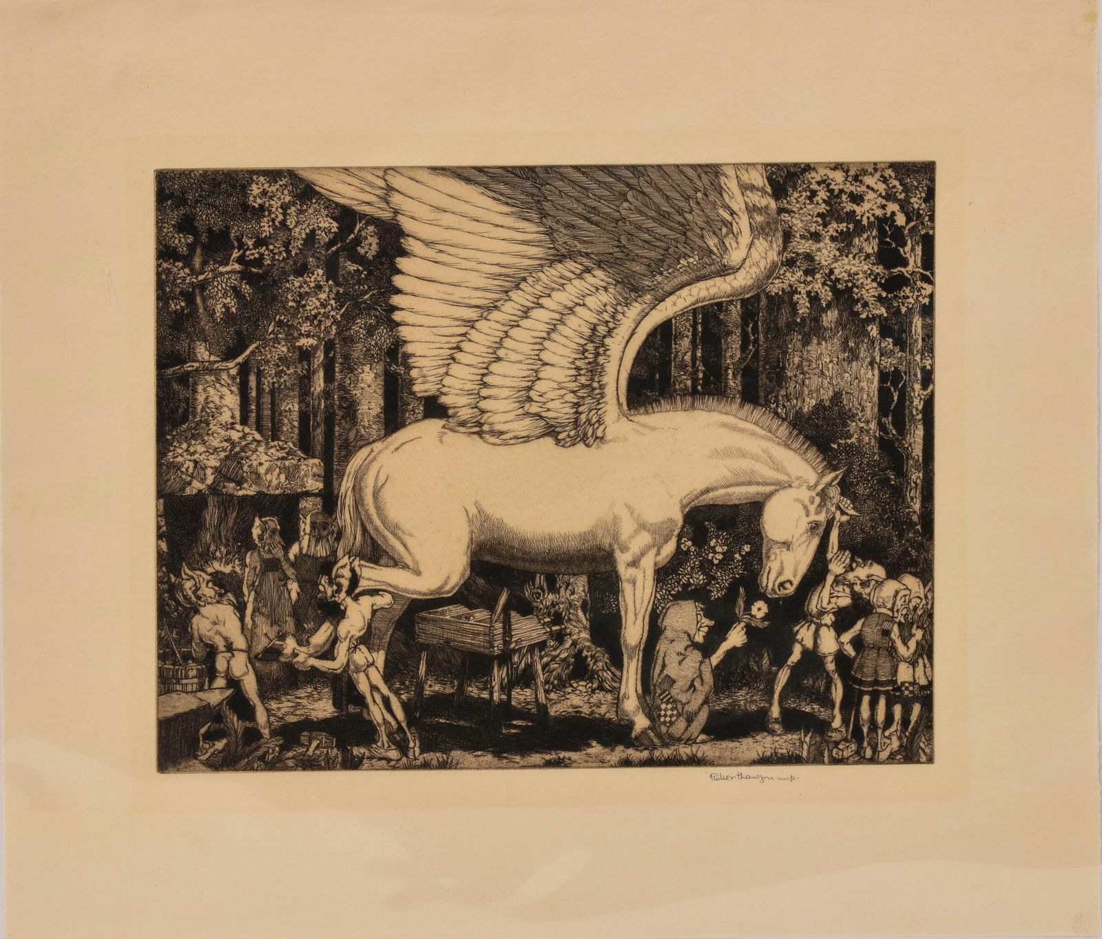 Robert Lawson Art Deco Pegasus Etching. (1 of 2)
