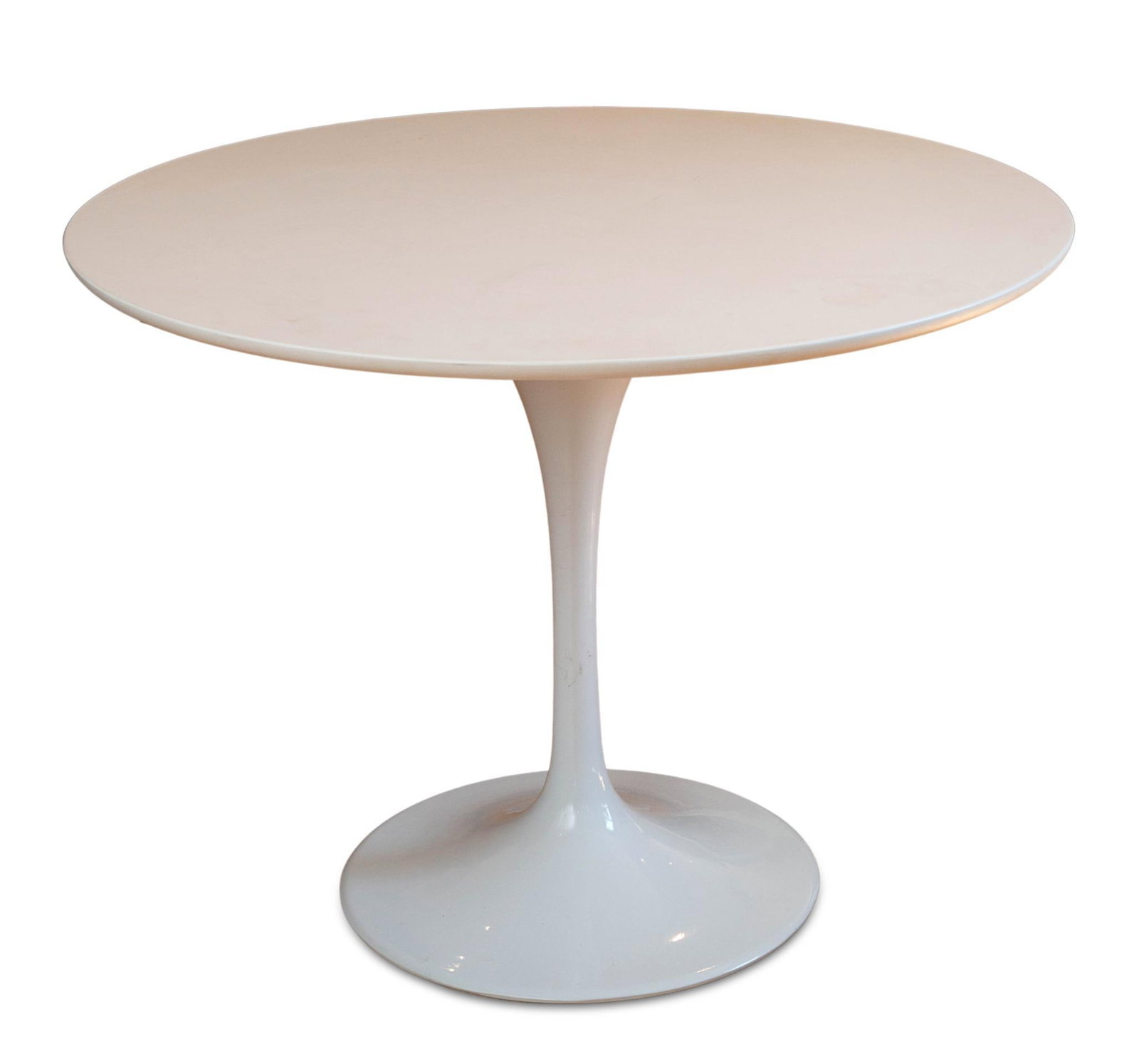 Tulip Dining Table After Eero Saarinen.: Height 29 inches, diameter of top 39.5 inches.