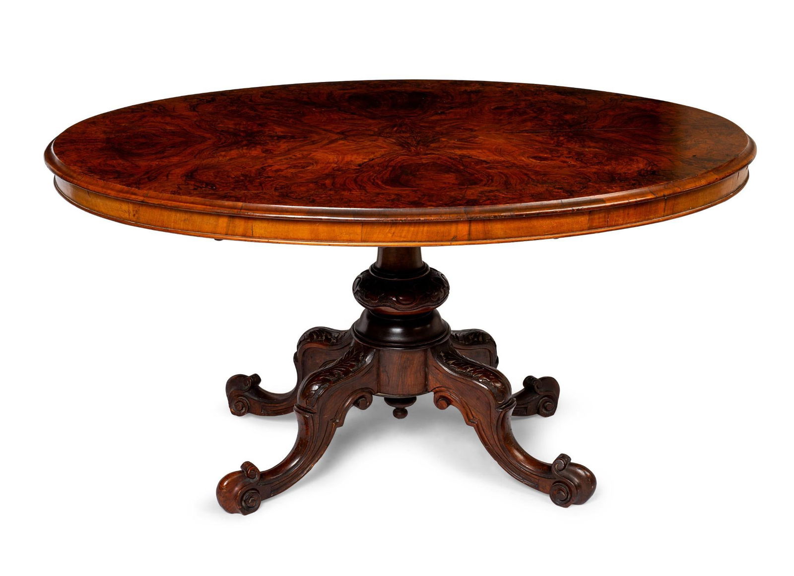 Early 19th C Burl Walnut English Breakfast Table. (1 of 2)
