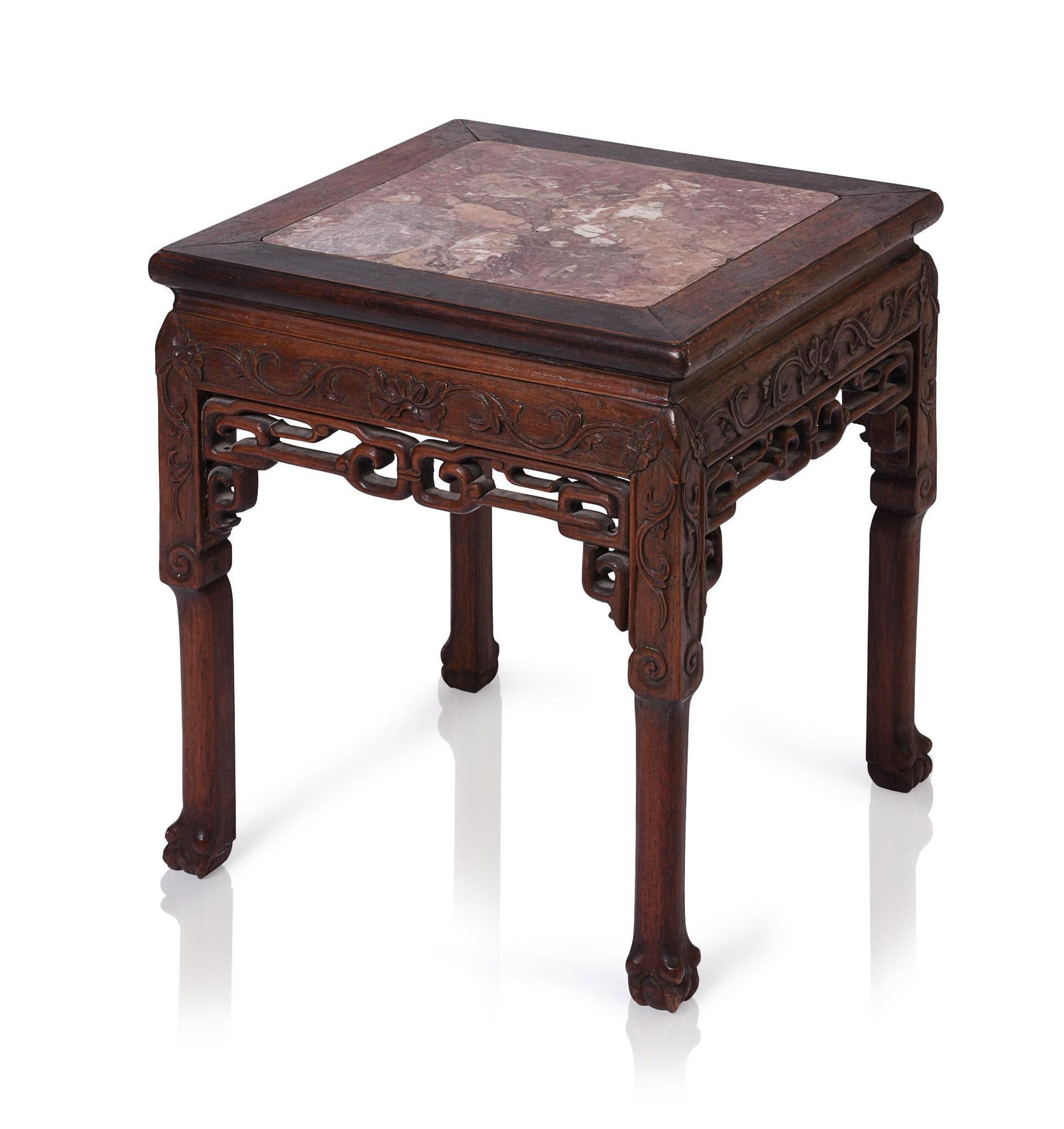 Chinese Marble Top Stand, stamped on bottom Man Chuen. (1 of 1)