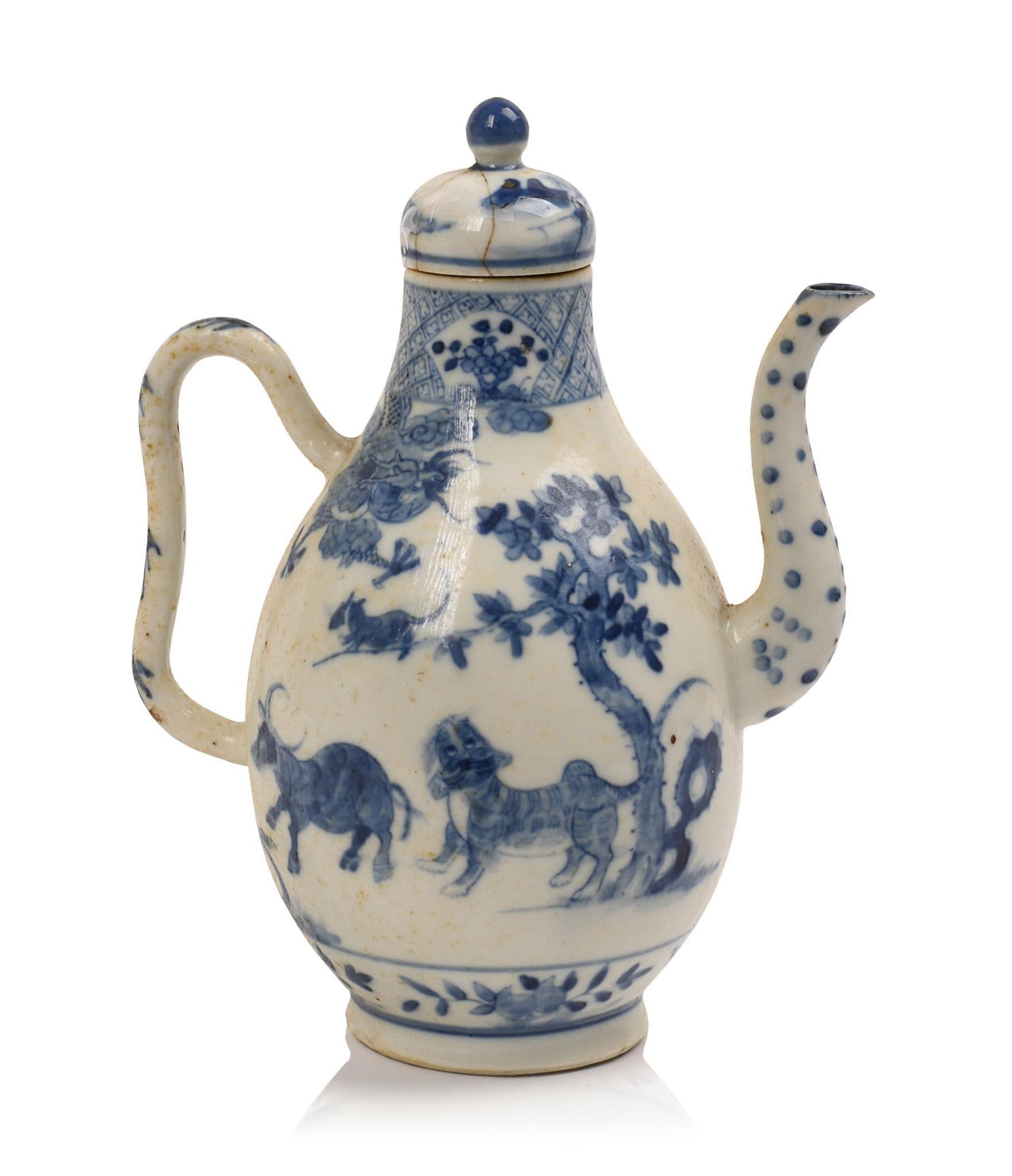 Chinese Blue & White Teapot. (1 of 7)