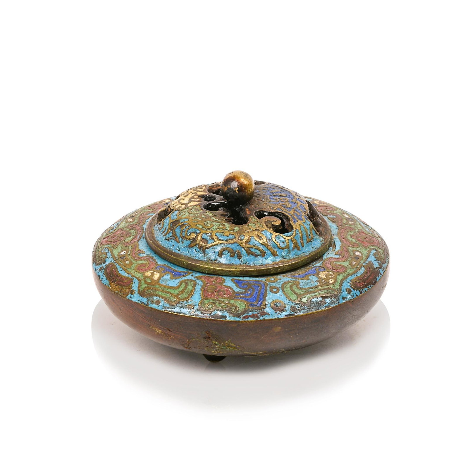 Cloisonne Incense Burner.: Diameter 4 inches.