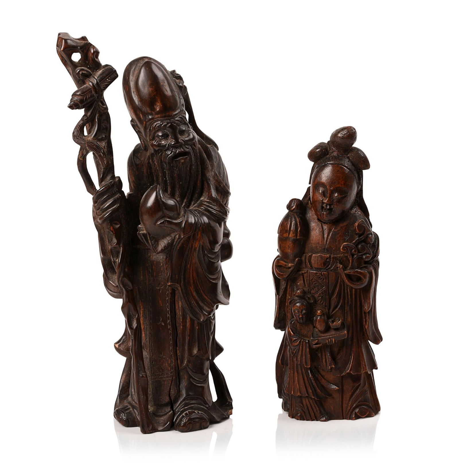 Two Chinese Carved Figures. (1 of 9)