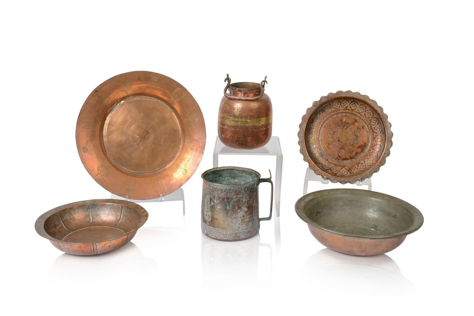 Group of Middle Eastern Metal Wares. (1 of 14)