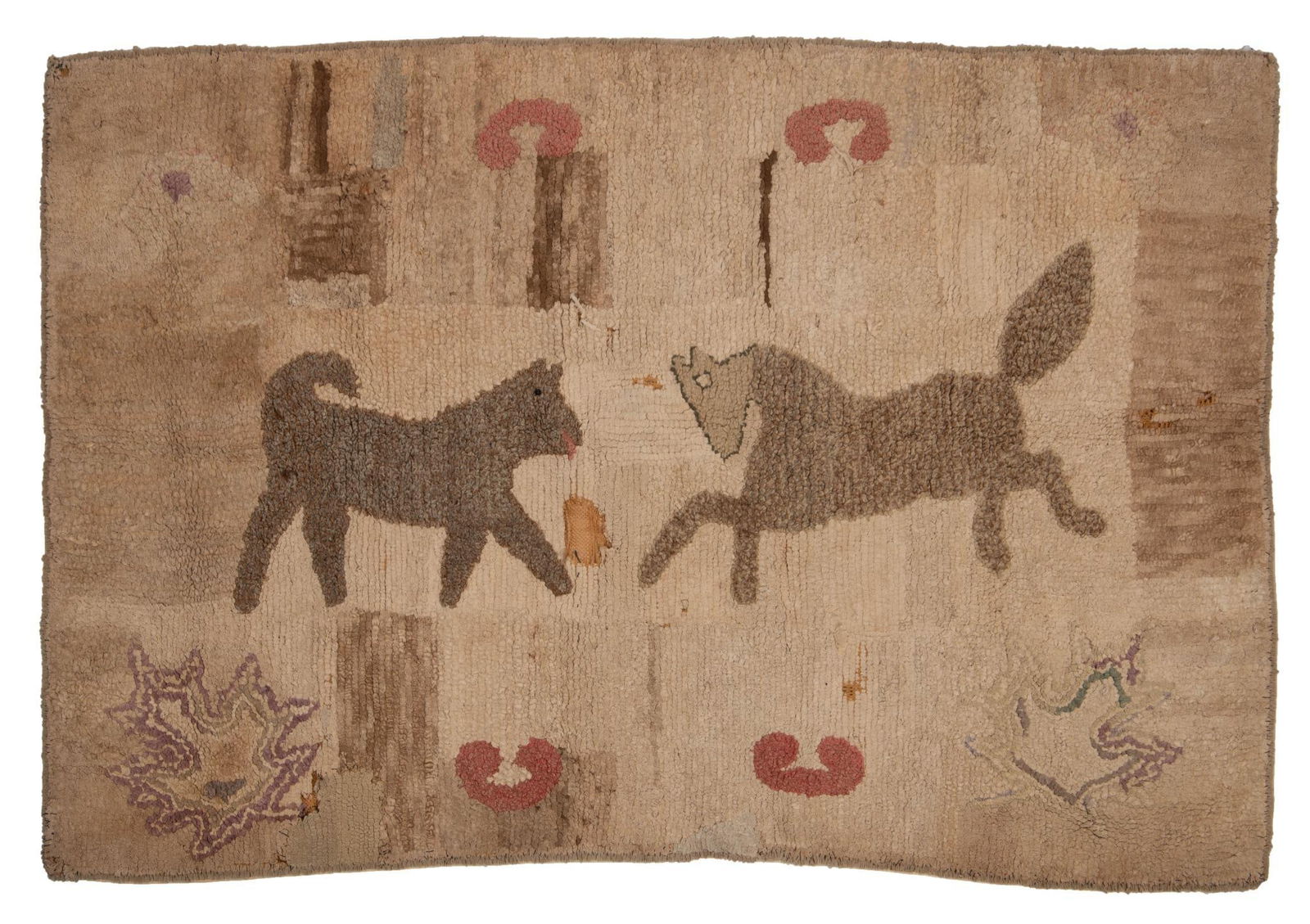 Hooked Rug With Horse and Dog. (1 of 3)