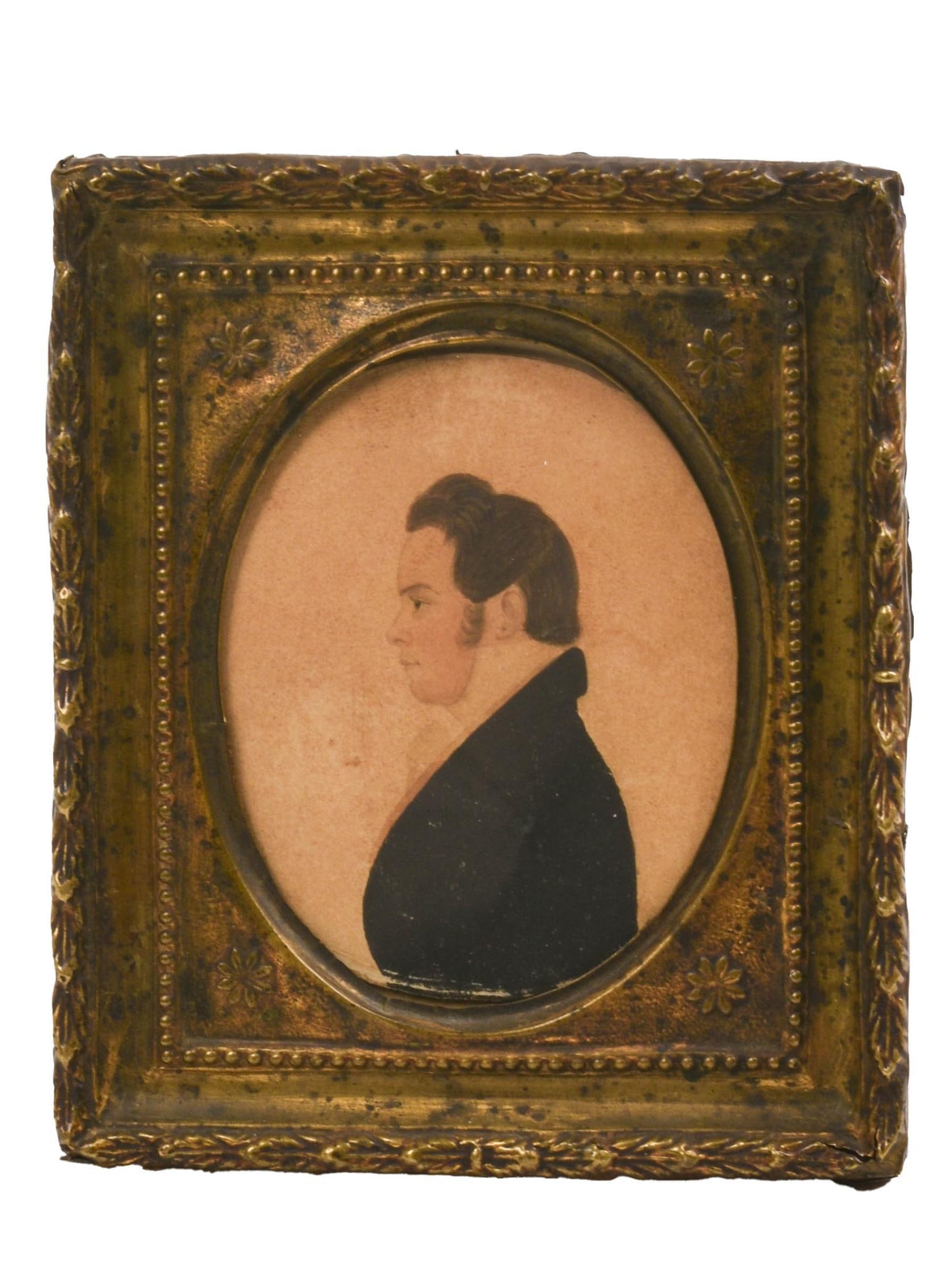 Rufus Porter (1792-1884). Miniature Portrait of a Man. (1 of 2)
