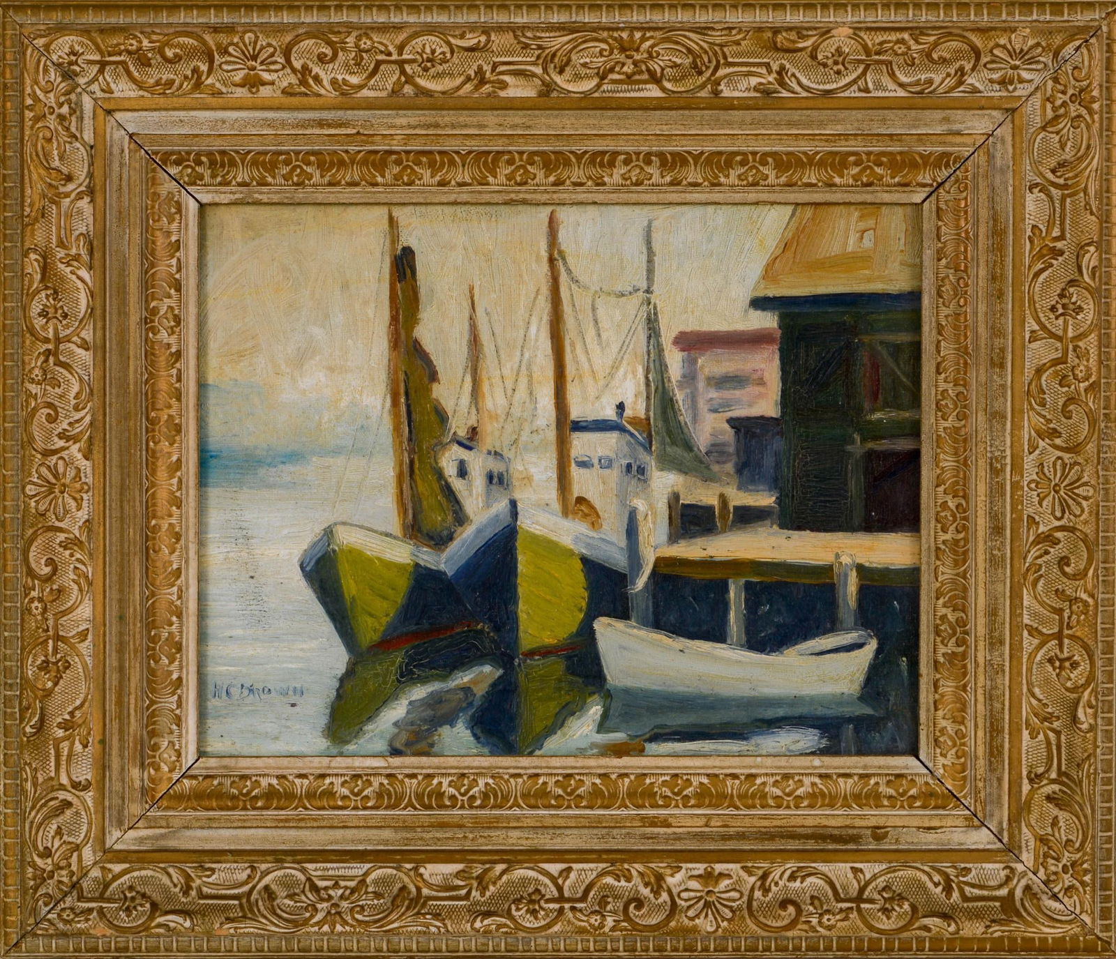 H.C. Brown Gloucester School Dock Scene. (1 of 3)