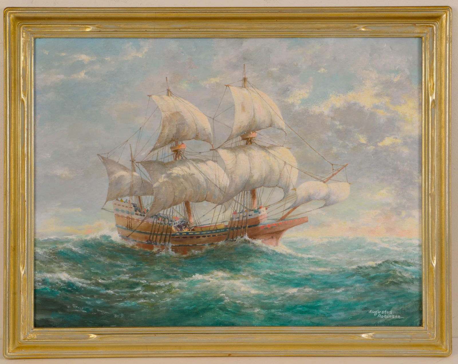 Ship Painting by Augustus Robinson. (1 of 3)
