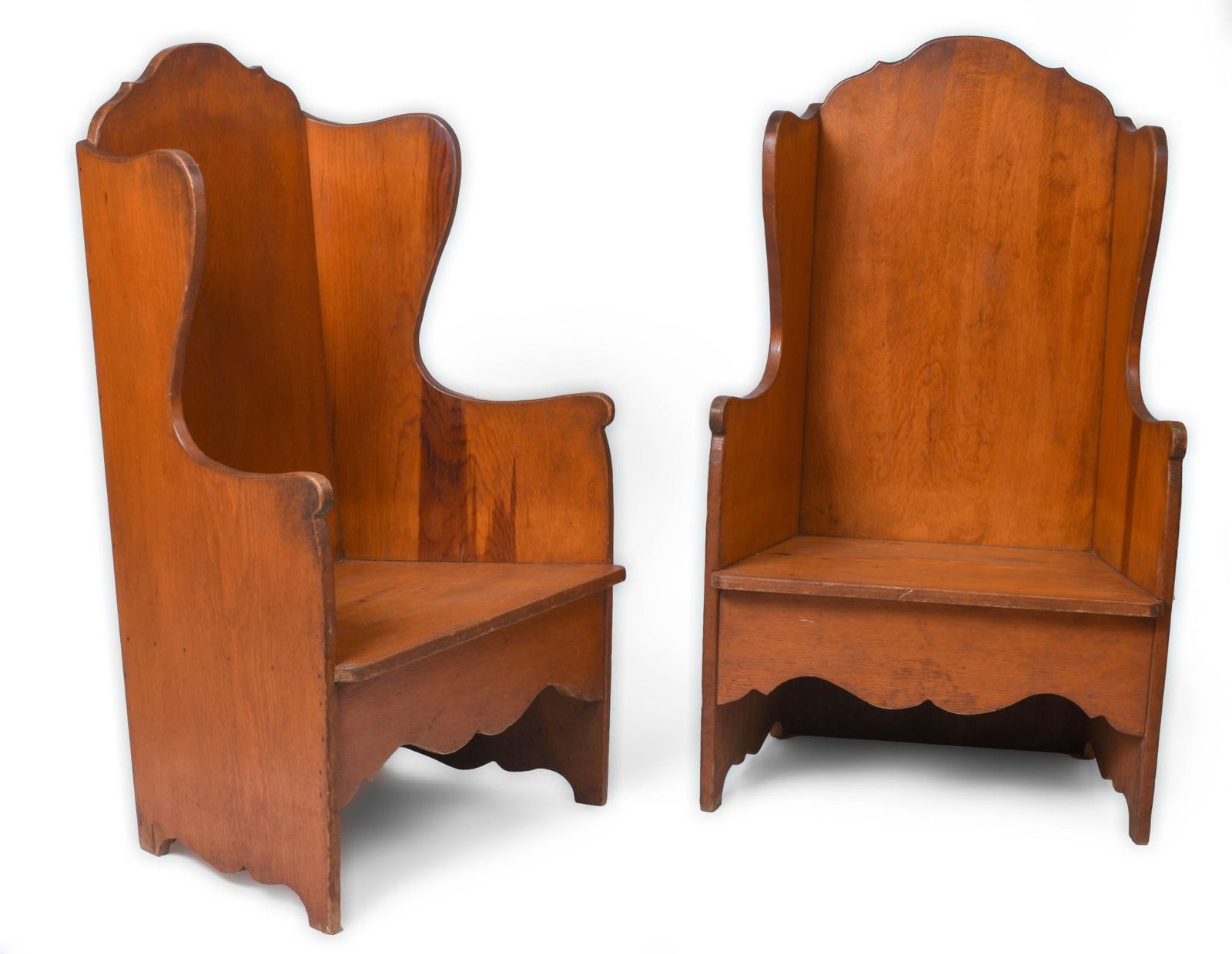 Pair of Vintage Pine Wing Chairs. (1 of 1)