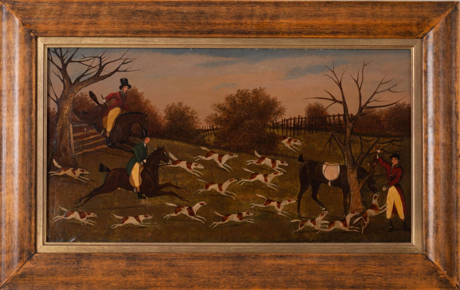 19th Century Fox Hunt Painting. (1 of 2)