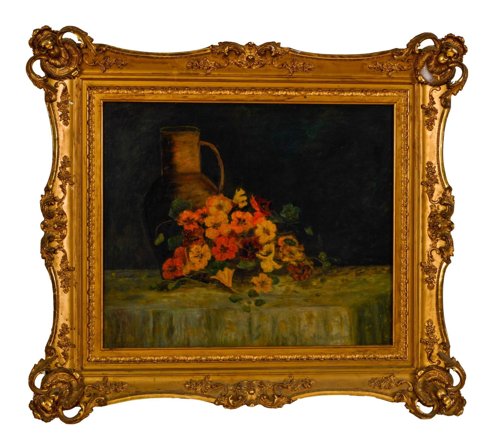 Early 20th C O/C Still Life of Flowers (1 of 2)