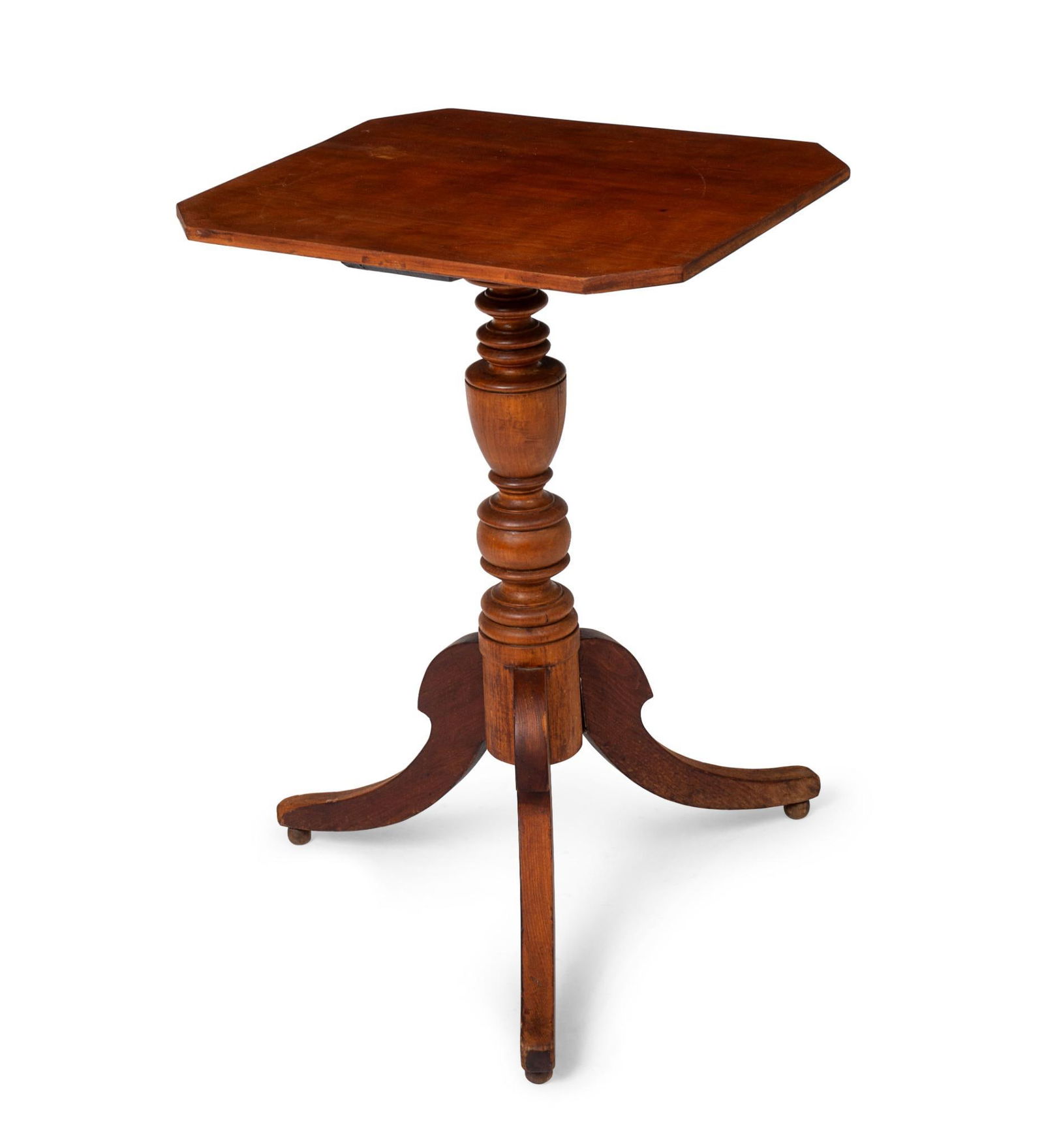 Early 19th C Cherry & Maple Candlestand (1 of 2)