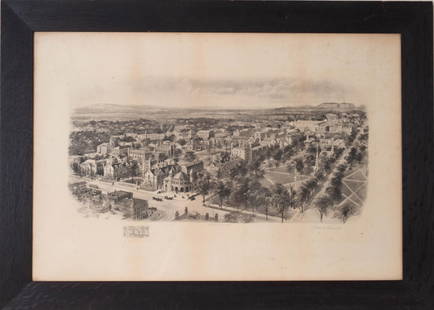 Yale University  Artist Richard Rummell: (1848- 1924 NY) Rare Original Rummell Pencil Signed Photogravure print by AW. Elson &amp; Co Boston published by F.D. Nichols Co. 1906. Rummel was known for engravings of college campuses. 14 X 28 inc