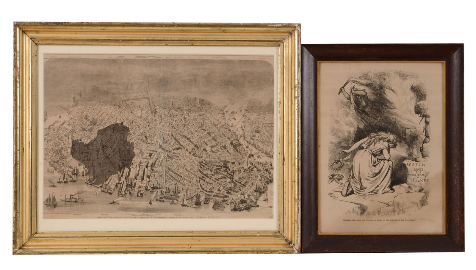 Seven Prints Relating to the Great Boston Fire of 1872. (1 of 8)