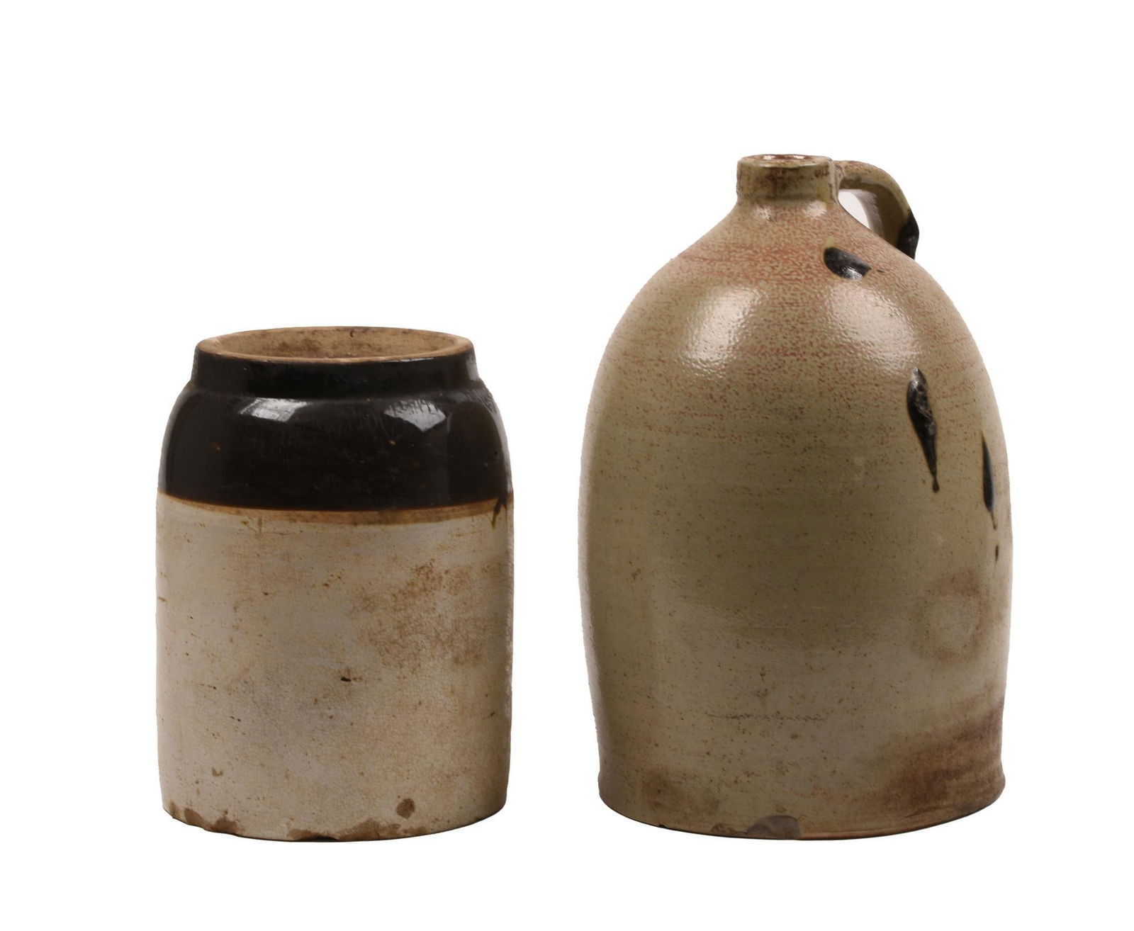 Stoneware Jug With Raised Cobalt Decoration. (1 of 4)