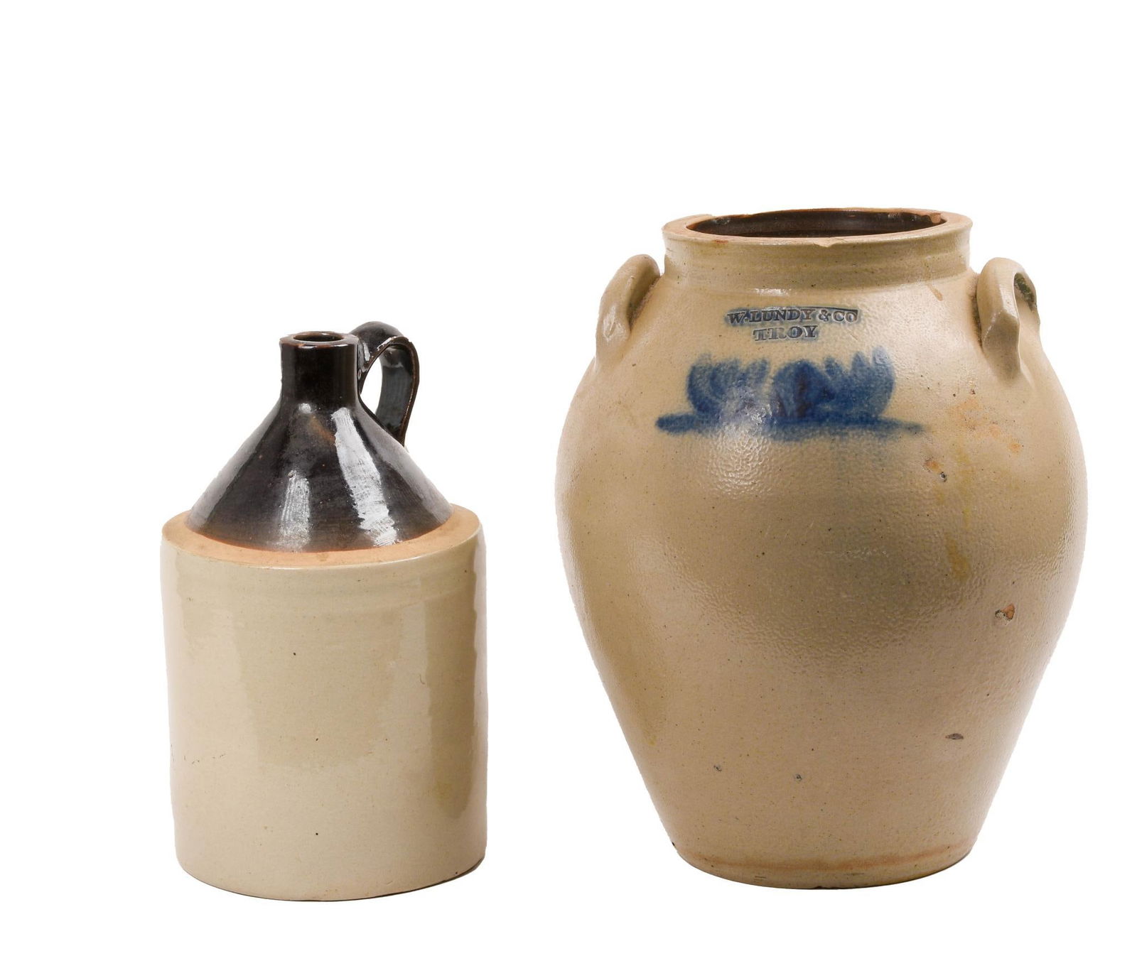 W. Lundy & Co. Troy New York Stoneware Crock. (1 of 6)