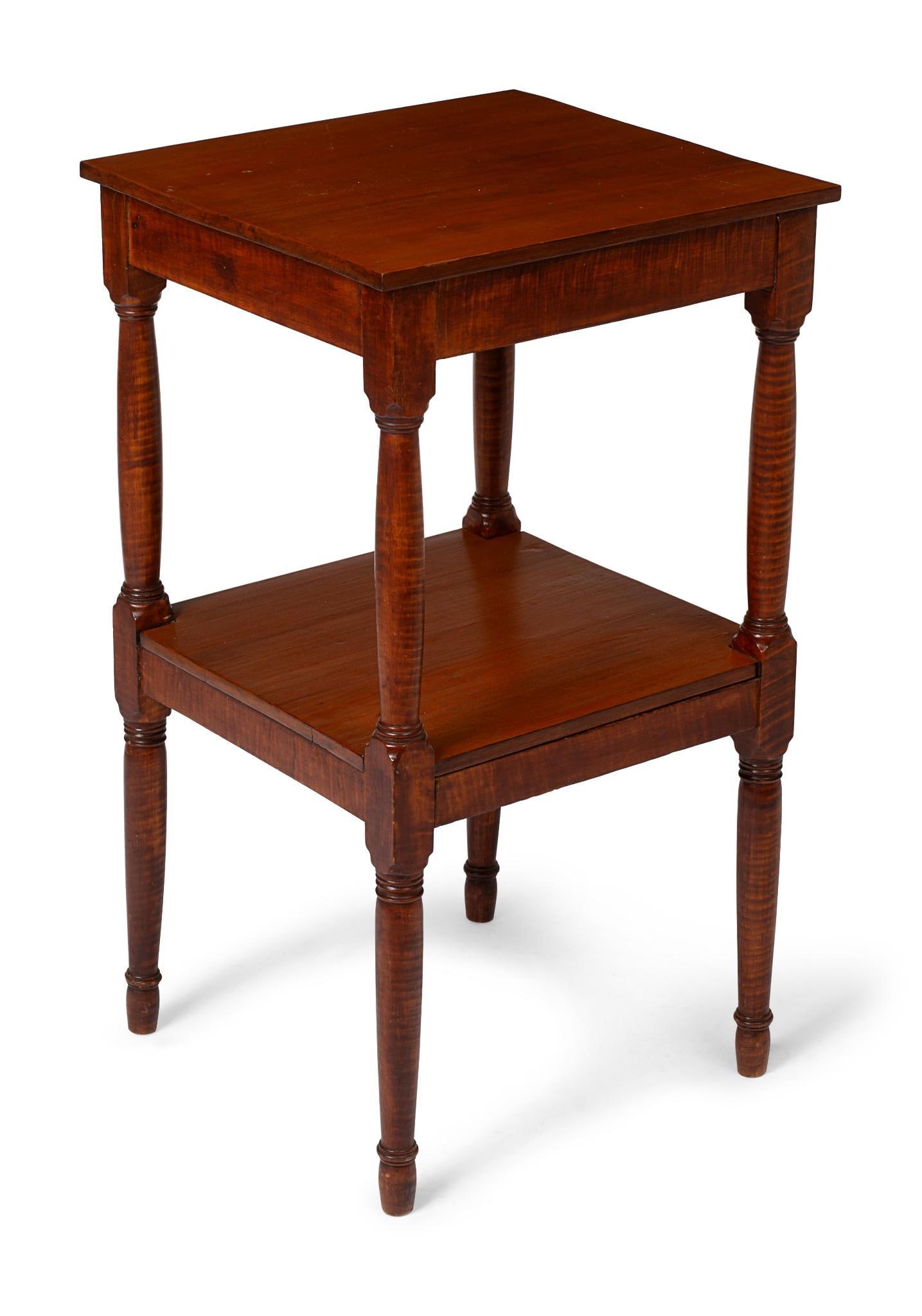 New England Tiger Maple Wash Stand. (1 of 2)