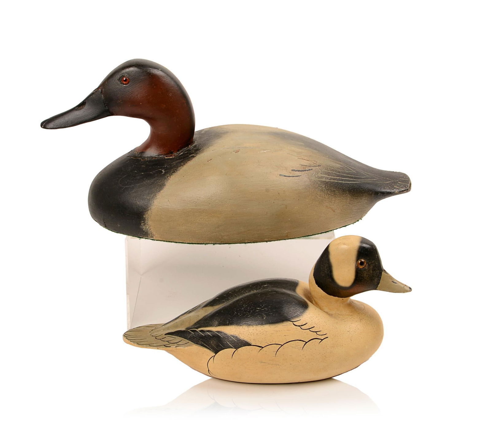 Two Decorative Carved Duck Decoys. (1 of 3)