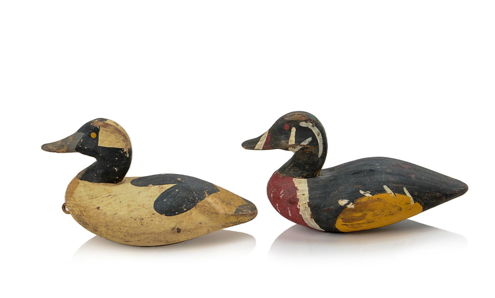 Two Miniature Carved and Painted Duck Decoys. (1 of 6)