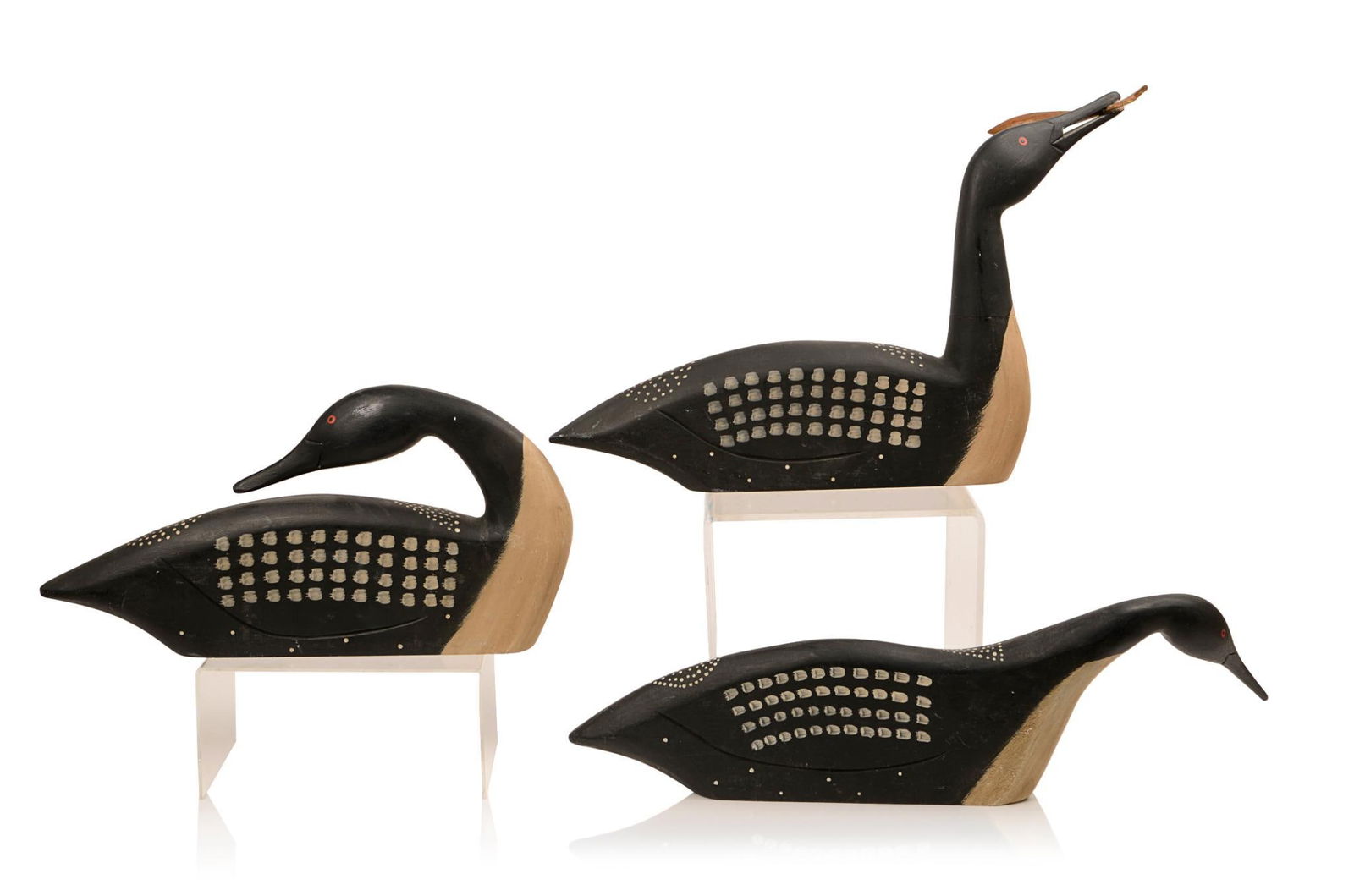 Three J. Dudley Loon Carvings. (1 of 6)