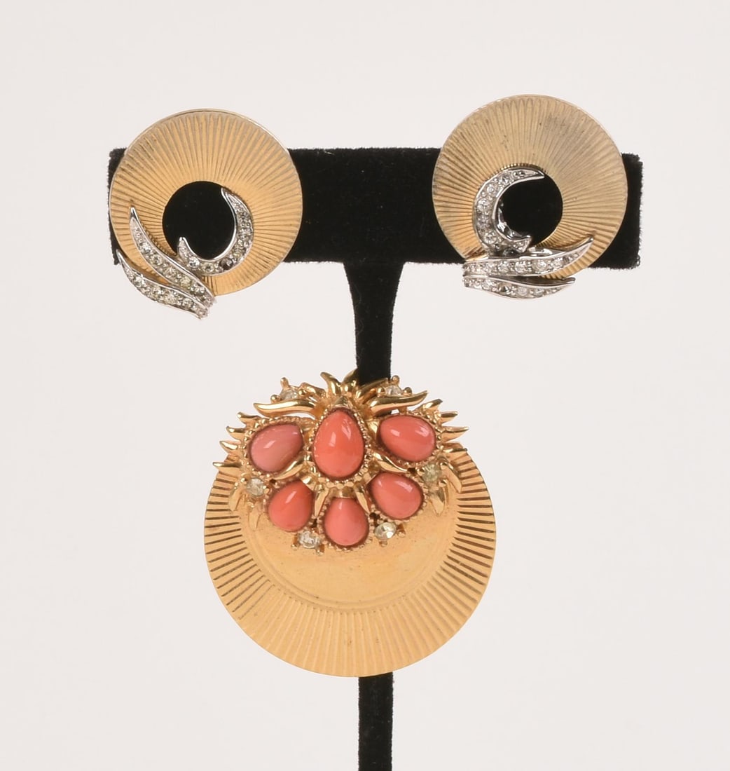 Marcel Boucher Brooch and Earrings. (1 of 3)