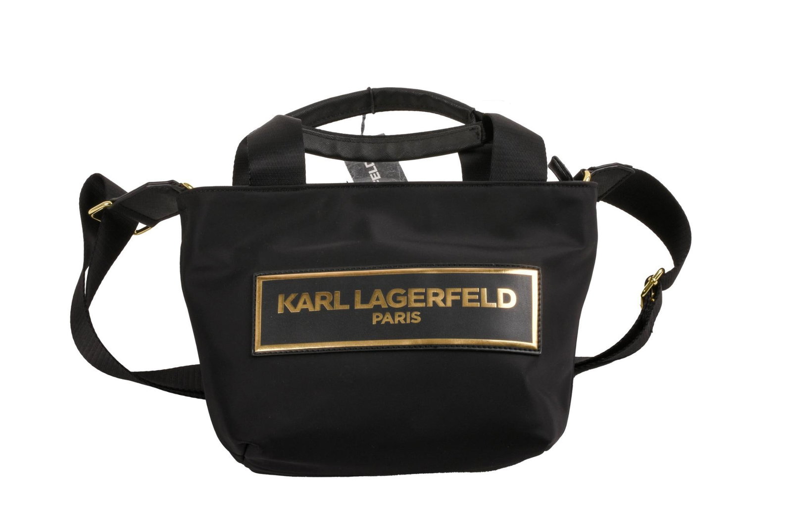 Karl Lagerfeld Handbag, NWT.: Width 10 inches, width dust cover. Retail $128.