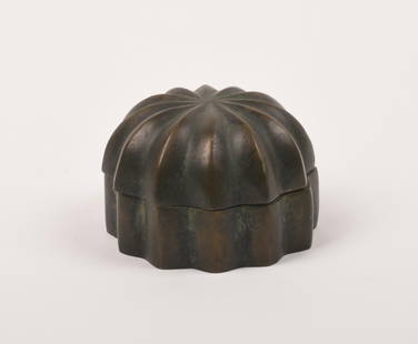 Kelly Wearstler Bronze Box.: Diameter 2.75 inches.