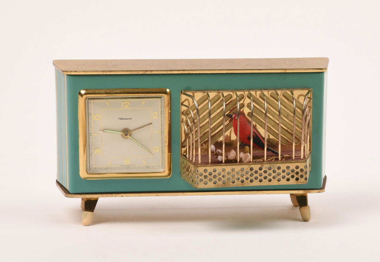 Mid Century Desk Clock With Bird Automaton. (1 of 4)