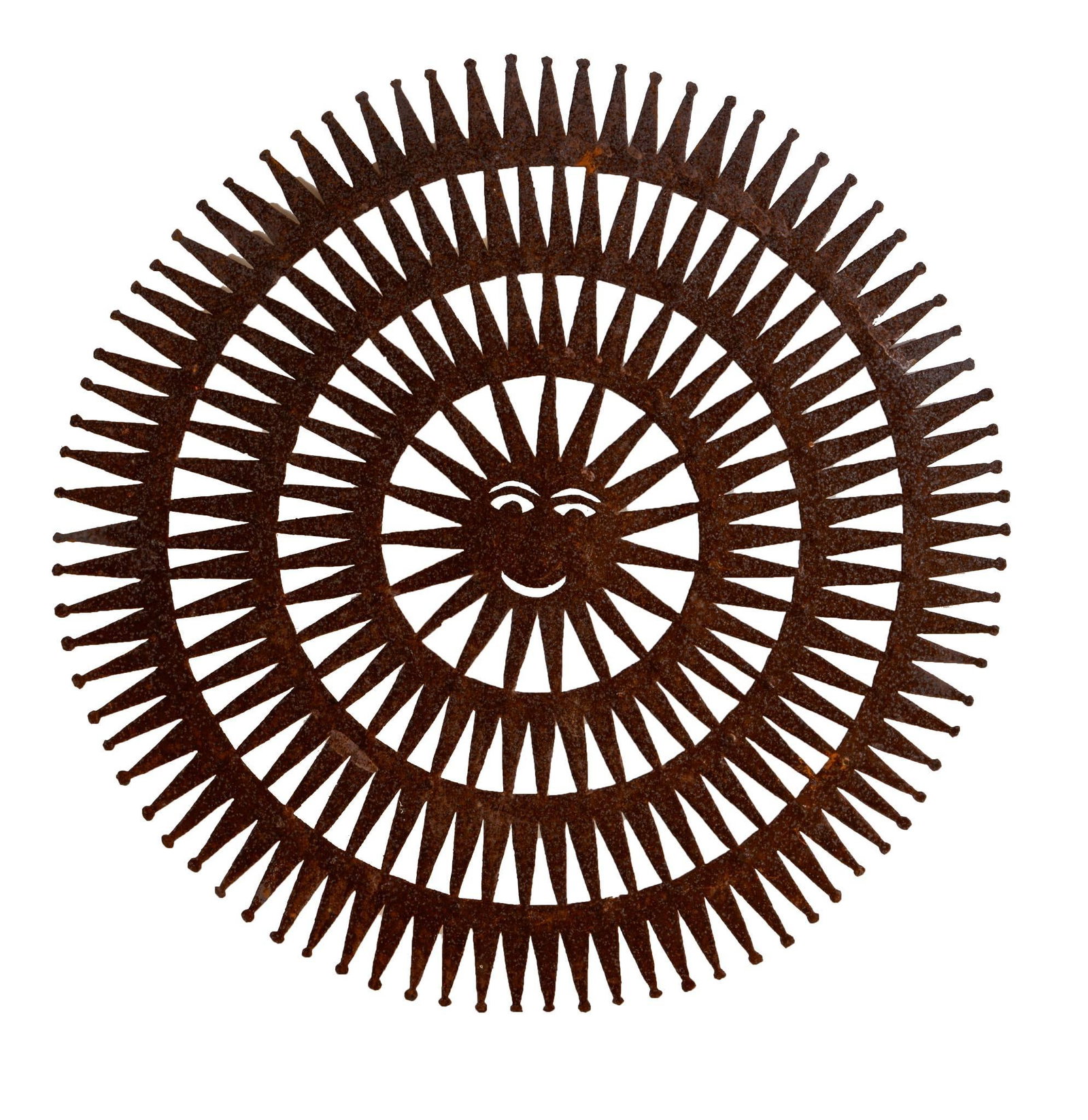 Meda Ulysse (Haitian, 20th c.). Steel Wall Hanging: Diameter 24 inches.