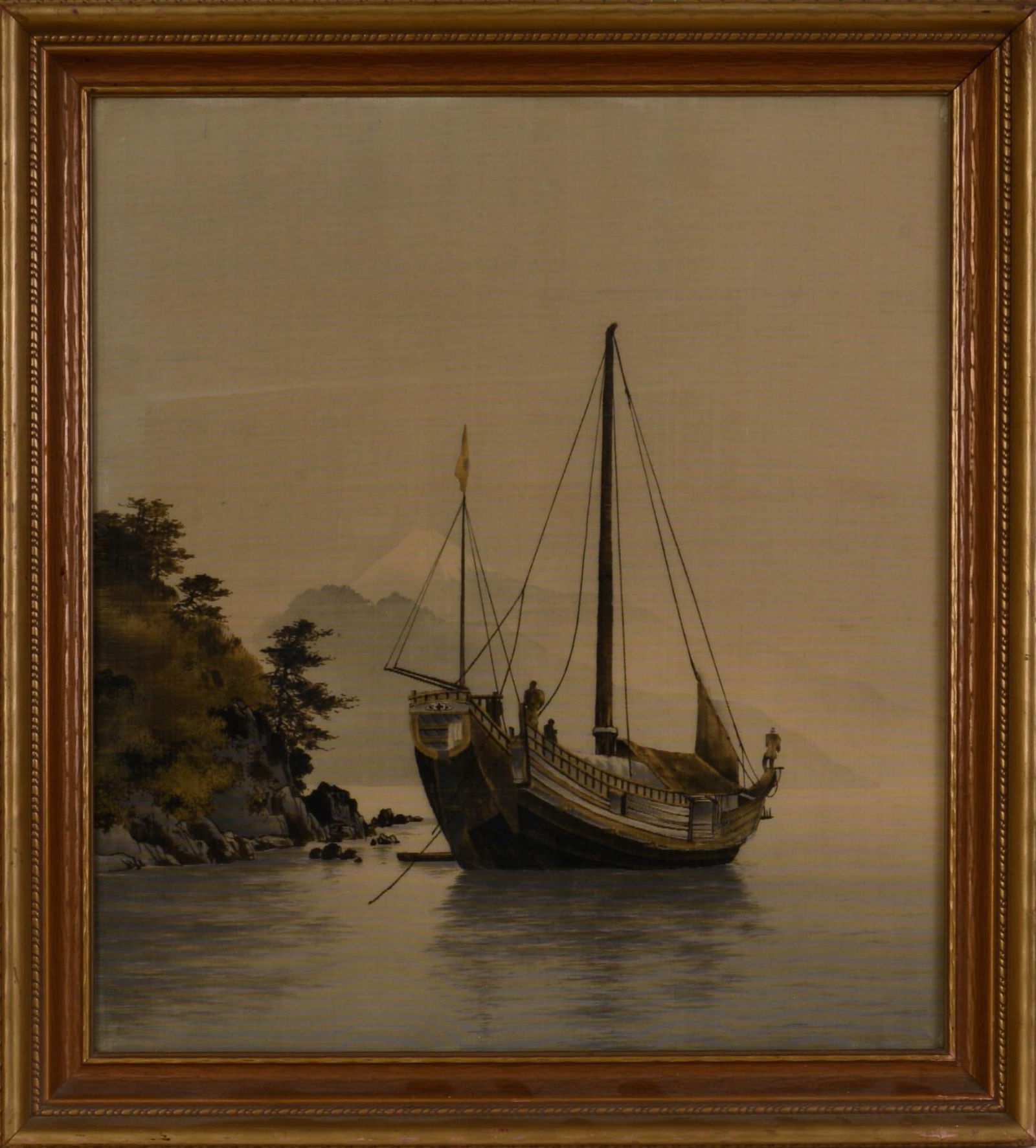 Large Japanese Birodo Yuzen Cut Velvet Panel. (1 of 2)